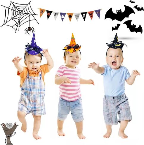 Halloween Headbands,Halloween Witch Hat Headband,Costume Party Holiday Accessories for Costume Halloween Party Decoration,10 Pack in Kuwait