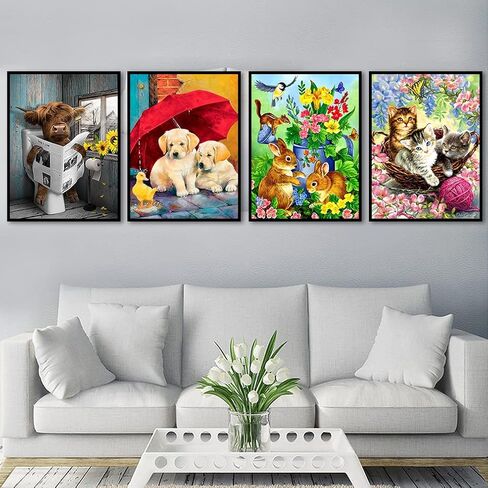 12 حزمة مجموعات الطلاء الماس، جنوم الماس مجموعات الفن للبالغين الحفر الكامل الماس مجموعات الحرف اليدوية للمبتدئين، 5D DIY جنوم الماس اللوحة حزمة جوهرة الفن لديكور جدار المنزل 11.8x15.7 بوصة in Kuwait