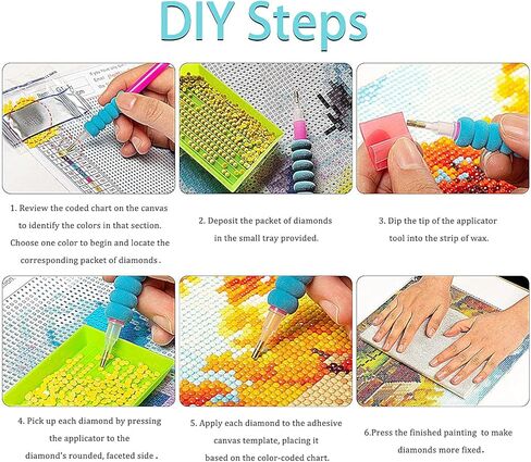 12 حزمة مجموعات الطلاء الماس، جنوم الماس مجموعات الفن للبالغين الحفر الكامل الماس مجموعات الحرف اليدوية للمبتدئين، 5D DIY جنوم الماس اللوحة حزمة جوهرة الفن لديكور جدار المنزل 11.8x15.7 بوصة in Kuwait