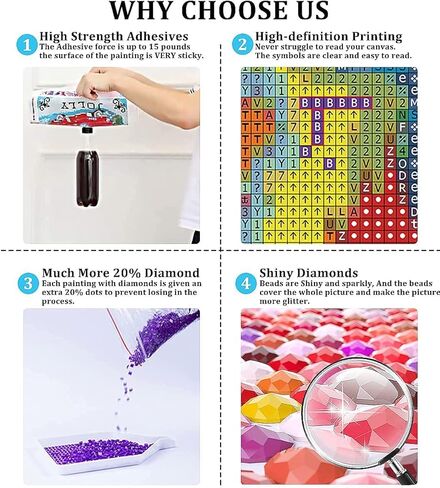 12 حزمة مجموعات الطلاء الماس، جنوم الماس مجموعات الفن للبالغين الحفر الكامل الماس مجموعات الحرف اليدوية للمبتدئين، 5D DIY جنوم الماس اللوحة حزمة جوهرة الفن لديكور جدار المنزل 11.8x15.7 بوصة in Kuwait