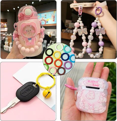 30 قطعة من حلقات زنبركية على شكل حرف O مقاس 1 انش، مشابك خطافية دائرية لابزيم حلقة المفاتيح لسلسلة المفاتيح وشنط اليد والمحفظة وحزام الكتف، 15 لون in Kuwait