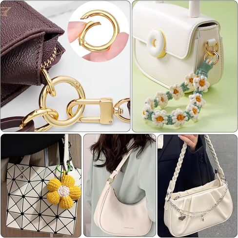 30 قطعة من حلقات زنبركية على شكل حرف O مقاس 1 انش، مشابك خطافية دائرية لابزيم حلقة المفاتيح لسلسلة المفاتيح وشنط اليد والمحفظة وحزام الكتف، 15 لون in Kuwait