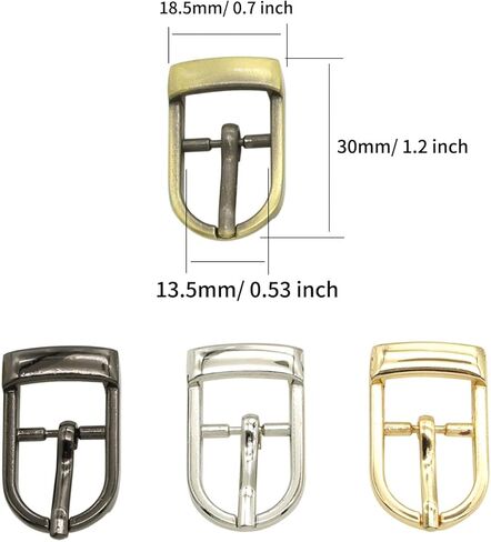 Asamuyu 16 Pieces Metal Belts Buckles Pin Buckle Single Prong Buckle for Leather Hardware (1.35cm) in Kuwait