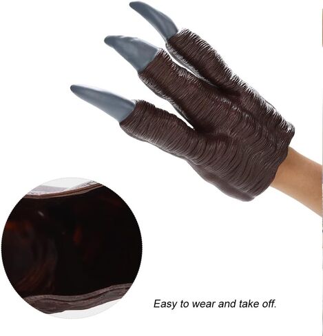 قناع الديناصورات 3 قطع وبدلة مخلب الديناصورات لملابس الديناصورات مستوحاة من فيلم العالم الجوراسي، نسيج ولون واقعيين (تاربوصور، L) in Kuwait