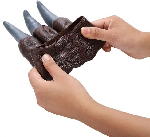 قناع الديناصورات 3 قطع وبدلة مخلب الديناصورات لملابس الديناصورات مستوحاة من فيلم العالم الجوراسي، نسيج ولون واقعيين (تاربوصور، L) in Kuwait