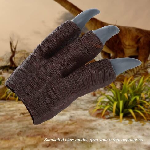 قناع الديناصورات 3 قطع وبدلة مخلب الديناصورات لملابس الديناصورات مستوحاة من فيلم العالم الجوراسي، نسيج ولون واقعيين (تاربوصور، L) in Kuwait