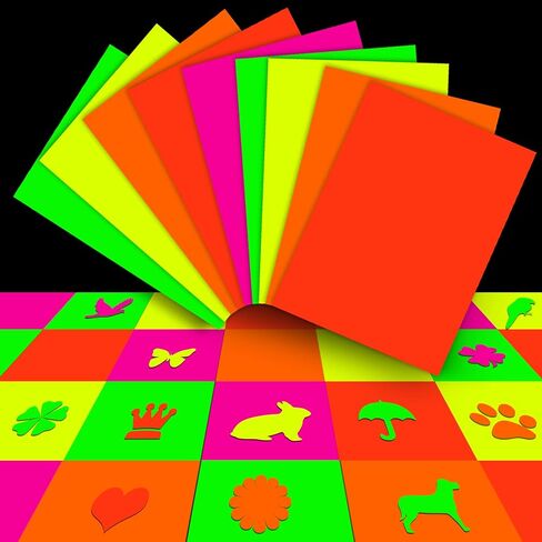 20 ورقة يلمع في الظلام لوازم الحفلات من النيون ورق لامع وديكورات الحفلات السوداء (5 ألوان) in Kuwait