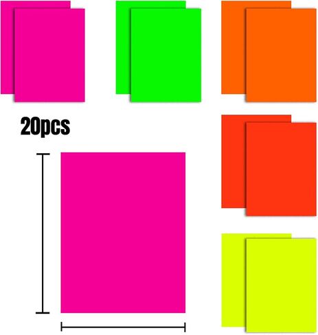 20 ورقة يلمع في الظلام لوازم الحفلات من النيون ورق لامع وديكورات الحفلات السوداء (5 ألوان) in Kuwait