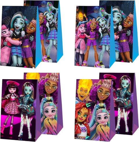 EKIH 12pcs Monster High Party Favor Gift Bags, Monster High Birthday Party Supplies for Kids Party in Kuwait