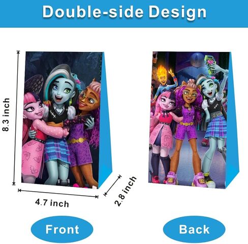 EKIH 12pcs Monster High Party Favor Gift Bags, Monster High Birthday Party Supplies for Kids Party in Kuwait