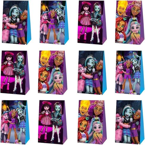 EKIH 12pcs Monster High Party Favor Gift Bags, Monster High Birthday Party Supplies for Kids Party in Kuwait