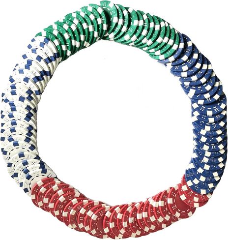 SEETOOOGAMES 11.5g Clay Composite Dice Striped Casino Poker Chips- 4 Colors in Kuwait