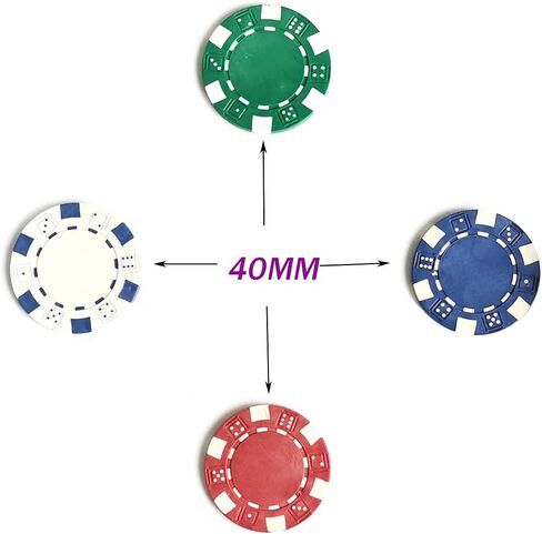 SEETOOOGAMES 11.5g Clay Composite Dice Striped Casino Poker Chips- 4 Colors in Kuwait