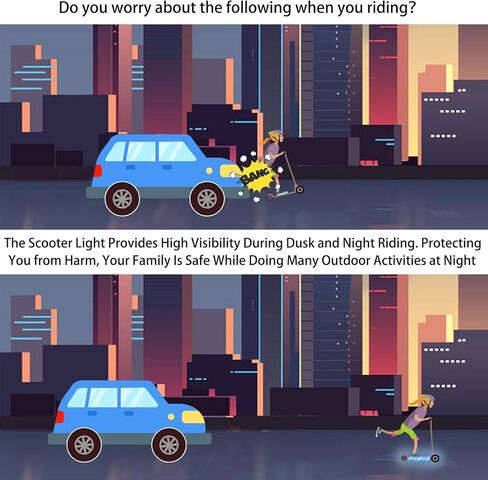 شريط اضاءة للسكوتر الكهربائي، شريط اضاءة فوكس ان اس كيه ملون قابل للطي لسكوتر شاومي والدخن ولوح التزلج وحزام اضاءة لركوب الدراجات والسلامة in Kuwait