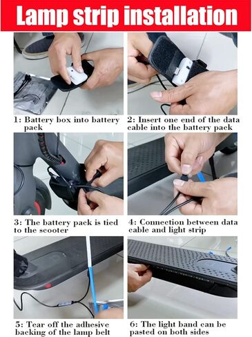 شريط اضاءة للسكوتر الكهربائي، شريط اضاءة فوكس ان اس كيه ملون قابل للطي لسكوتر شاومي والدخن ولوح التزلج وحزام اضاءة لركوب الدراجات والسلامة in Kuwait