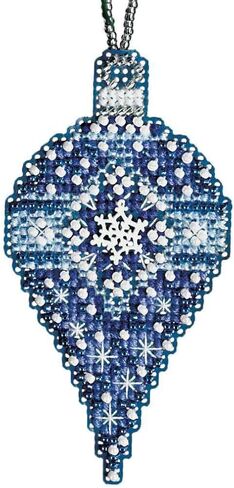 Sapphire Snow Beaded Counted Cross Stitch Ornament Kit Mill Hill 2011 MH161302 in Saudi Arabia