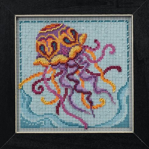 Jelly Fish Beaded Counted Cross Stitch Kit Mill Hill 2022 Marine Life Quartet Collection MH172211 in Saudi Arabia