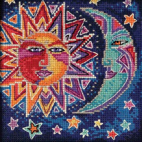 مجموعة غرز متقاطعة مطرزة من الشمس والقمر مجموعة Mill Hill 2018 Laurel Burch Celestial Collection LB141813 in Saudi Arabia