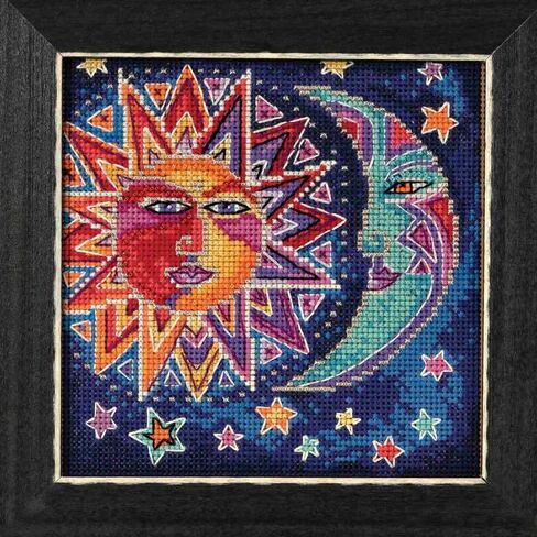 مجموعة غرز متقاطعة مطرزة من الشمس والقمر مجموعة Mill Hill 2018 Laurel Burch Celestial Collection LB141813 in Saudi Arabia