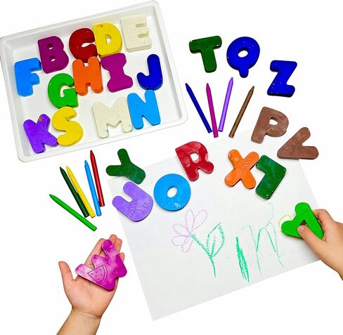 CraCycle 3D Alphabet Mold, Oven Safe, Premium Grade Silicone, Embossed Educational ABC Phonics, Crayons, Candy, Soaps (1 Purple) in Kuwait