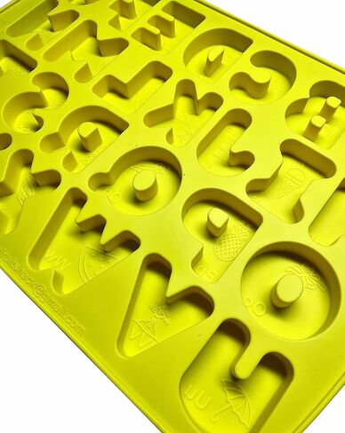 CraCycle 3D Alphabet Mold, Oven Safe, Premium Grade Silicone, Embossed Educational ABC Phonics, Crayons, Candy, Soaps (1 Purple) in Kuwait