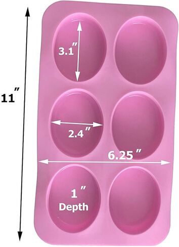Silicone Mold for Handmade Soap jelly Pudding Cake Baking Tools Biscuit Cookie Chocolate Molds (Purple Oval (2 Pack)) in Kuwait