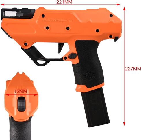 وركر لعبة مسدس مسدس بنصف سهم مغناطيسي قوي شبه تلقائي من نايتنجيل بلاستر برو يمكنك تركيبه بنفسك (البطارية غير متضمنة) اسود برتقالي in Kuwait