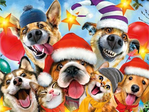 Ceaco - Selfies Christmas - Cats and Dogs - 550 Piece Jigsaw Puzzle in Saudi Arabia