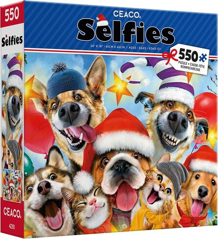 Ceaco - Selfies Christmas - Cats and Dogs - 550 Piece Jigsaw Puzzle in Saudi Arabia