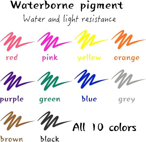 أقلام تحديد الخط من بيوتشو، أقلام رسم فُرش ملونة يمكن إعادة تعبئتها من 10 أقلام تحديد للكتابة اليدوية والمبتدئة، والكتابة اليدوية، والرسم، والتسليم، والرسوم التوضيحية in Kuwait