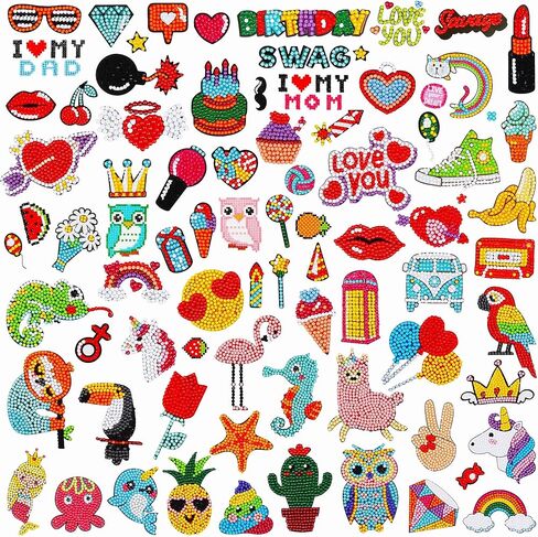 AMAZING TIME 84PCS Diamond Painting Stickers 5D Gem Art Kits with DIY Acessories Tools for Kids Boys Girls Ages 6-8 8-12 in Kuwait