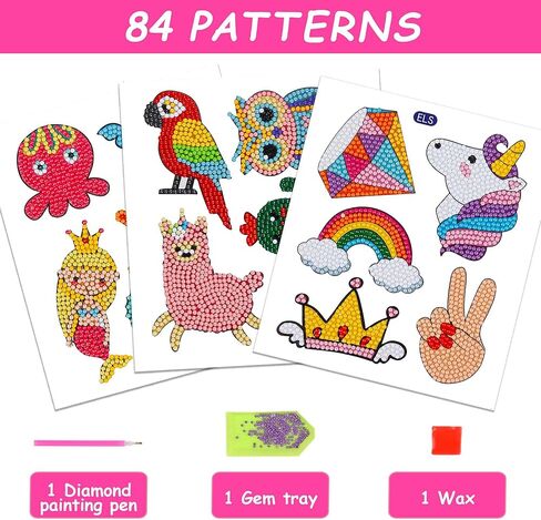 AMAZING TIME 84PCS Diamond Painting Stickers 5D Gem Art Kits with DIY Acessories Tools for Kids Boys Girls Ages 6-8 8-12 in Kuwait