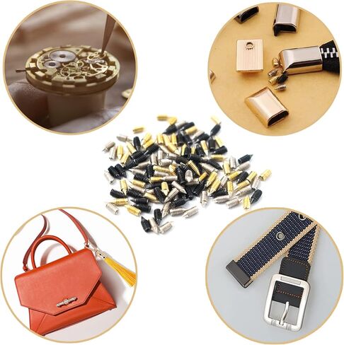 120 قطعة من براغي مشبك الحزام، مشابك الخياطة، براغي بديلة للحزام، براغي صغيرة مع مفك براغي متقاطع (M2.5 * 6 مم) in Kuwait