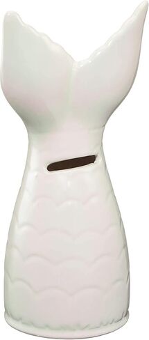 World-Accents White Mermaid Tail Ceramic Coin Piggy Bank Room Decor, 6.89" in Kuwait