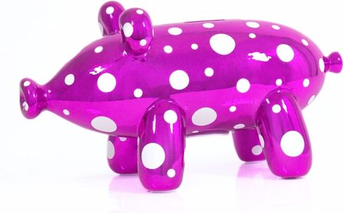 Made By Humans Balloon Piggy Money Bank - Unique Ceramic Piggy Bank Gift - Gold wFlowers in Kuwait