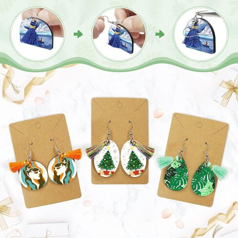 منتجات BEDSIFV 300 قطعة بالتصعيد ، 60 قطعة من الفراغات مع شرابة ، خطافات القرط ، حلقات القفز ، حوامل من الورق المقوى ، حقائب شفافة ، لوازم صنع الأقراط المصممة in Kuwait