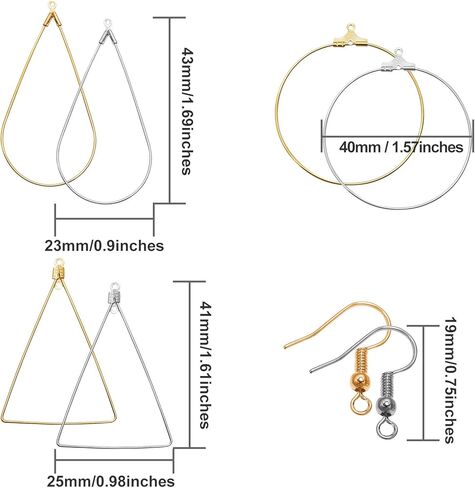 48 قطعة من الأقراط الخرزة هوب و 200 قطعة من السنانير القرط، القرط المعلقات القرط، موصل القرط العثور على المجوهرات صناعة يدوية الحرف فن الإبداع هدية للنساء والفتيات in Kuwait