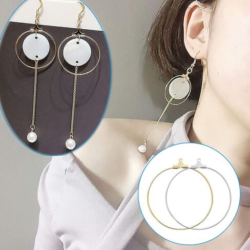 48 قطعة من الأقراط الخرزة هوب و 200 قطعة من السنانير القرط، القرط المعلقات القرط، موصل القرط العثور على المجوهرات صناعة يدوية الحرف فن الإبداع هدية للنساء والفتيات in Kuwait