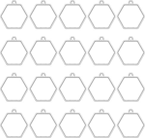 Oubaka 50pcs Open Bezels for Resin,Open Back Bezels Pendants Hollow Frame Pendants Casting Frame Pendant Resin for Earrings,Necklace,Pressed Flower,DIY Crafts(White K,Triangle) in Saudi Arabia