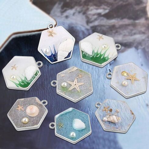 Oubaka 50pcs Open Bezels for Resin,Open Back Bezels Pendants Hollow Frame Pendants Casting Frame Pendant Resin for Earrings,Necklace,Pressed Flower,DIY Crafts(White K,Triangle) in Saudi Arabia