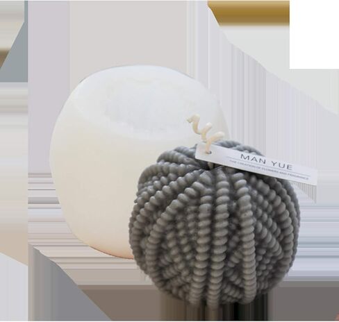 NUOMI غزل الكرة شمعة العفن الغذاء الصف سيليكون جولة الحياكة الصوف رغوة رغوة / قالب فوندانت للحرف اليدوية، الصابون، قنبلة الاستحمام، الطين، الجص، تزيين الكعك، 3.5 × 3.5 بوصة in Kuwait