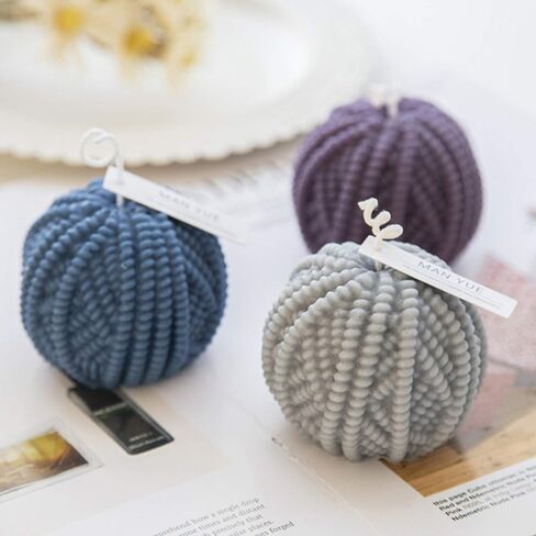 NUOMI غزل الكرة شمعة العفن الغذاء الصف سيليكون جولة الحياكة الصوف رغوة رغوة / قالب فوندانت للحرف اليدوية، الصابون، قنبلة الاستحمام، الطين، الجص، تزيين الكعك، 3.5 × 3.5 بوصة in Kuwait