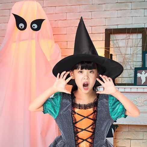 8 قطع قبعات الساحرة السوداء لعيد القديسين، إكسسوارات أزياء ساحرة الهالوين، تزيين ساحة حفلات الهالوين وقبعات الكرنفالات (أسود) in Kuwait