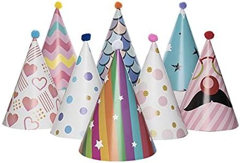 رغانتار 16 قطعة من قبعات عيد الميلاد المخروطية الملونة قبعات عيد الميلاد قبعات حفلات اعياد الميلاد بالجملة مع كرات بوم بوم لحفلات اعياد الميلاد والأنشطة الجماعية والتجمعات العائلية in Kuwait