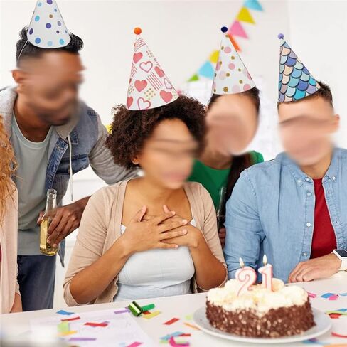 رغانتار 16 قطعة من قبعات عيد الميلاد المخروطية الملونة قبعات عيد الميلاد قبعات حفلات اعياد الميلاد بالجملة مع كرات بوم بوم لحفلات اعياد الميلاد والأنشطة الجماعية والتجمعات العائلية in Kuwait