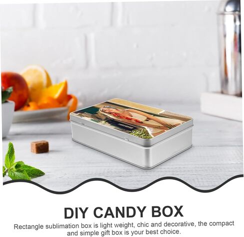 Box Sublimation Candy Tin Box Storage Box with Lid Cake Container Candy Containers Tin Pen Pencil Case Sublimation Metal Box Small Tin Box Tinplate Trinket Box Container in Saudi Arabia