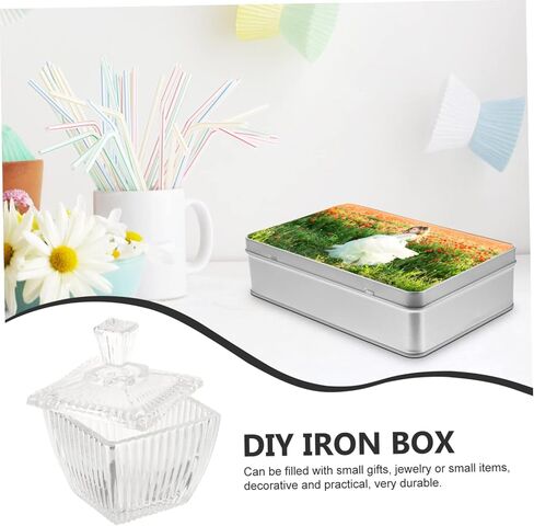 Box Sublimation Candy Tin Box Storage Box with Lid Cake Container Candy Containers Tin Pen Pencil Case Sublimation Metal Box Small Tin Box Tinplate Trinket Box Container in Saudi Arabia
