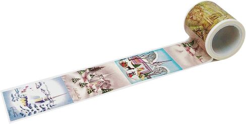 ملصق Wrapables A71443c للزخرفة على شكل قمشية واسعة، 25 مم × 5 متر، مناسب للعطلات in Kuwait