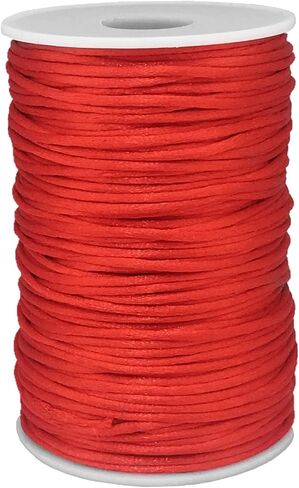 2mm x 100 Yards Premium Quality Satin Nylon Trim Cord Thread Beading String for Macrame Bracelets Chinese Knotting, Necklaces, Jewelry Making (Black) in Kuwait