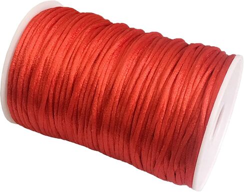 2mm x 100 Yards Premium Quality Satin Nylon Trim Cord Thread Beading String for Macrame Bracelets Chinese Knotting, Necklaces, Jewelry Making (Black) in Kuwait
